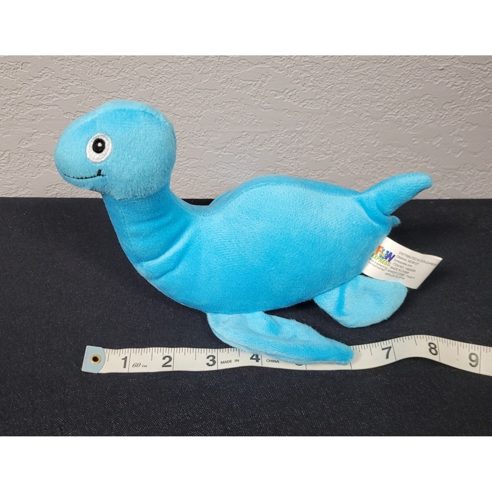 Fun Express Smiling Loch Ness Monster / Dinosaur Blue Plush Stuffed Animal - Picture 6 of 6